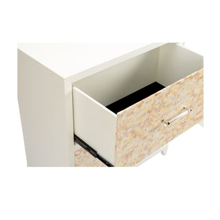 Mother of Pearl Chest - Two-Drawer Accent Piece with Acrylic Handles