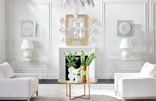 Fern Chandelier - Elegant White Leaf Design