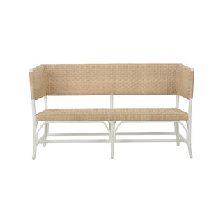 Wrightsburg Bench - Natural Abaca Rope with Basketweave Design in White or Brown Finish