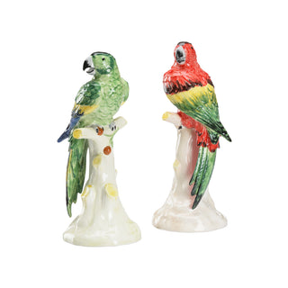 Handmade Italian Ceramic Parrots with Cherries (Pair)