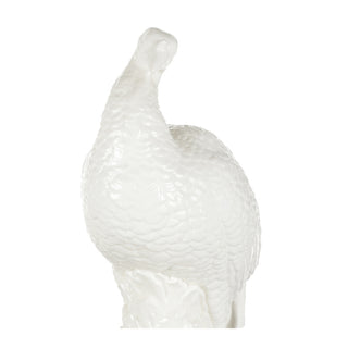 Elegant White Ceramic Turkey Decorative Accent