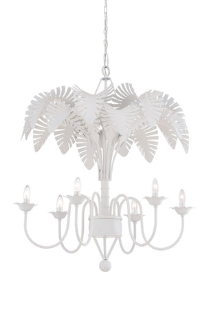 Fern Chandelier - Elegant White Leaf Design