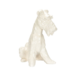 Henry Dog Statue – White Glazed Ceramic Dog Sculpture