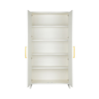 Abel Cabinet with Geometric Cane Design and Adjustable Shelves