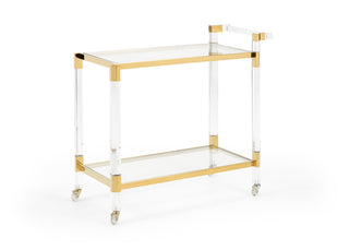 Boulevardier Bar Cart – Clear Acrylic & Gold Finish