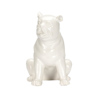 Standing Pug Porcelain Figurine – White Glazed Ceramic Decor