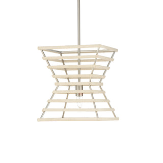 Rope Pendant Light – Hourglass Design with Pearlescent Rope and Brushed Nickel Finish by Elizabeth Wicker