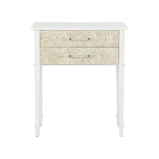 Pembroke Side Table - White with Mother of Pearl Details