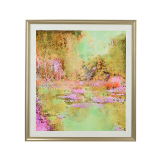 "Monet's Garden" – Giclee Print on Fine Art Paper in Gold Wood Frame, 43" x 47"