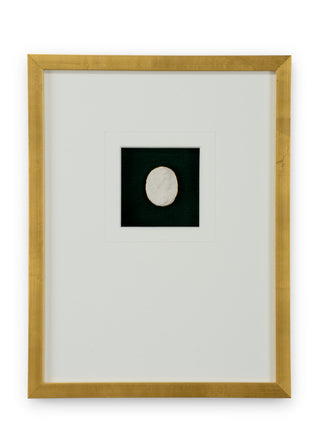 Intaglio In Gold – Deep Green Background Intaglios in Gold Leaf Frame with White Mat