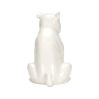 Standing Pug Porcelain Figurine – White Glazed Ceramic Decor