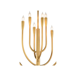 Esme Chandelier – Antique Brass 8-Light Candelabra Chandelier with Circular Design