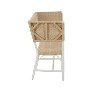 Wrightsburg Bench - Natural Abaca Rope with Basketweave Design in White or Brown Finish