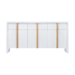 Tailored Cabinet - White with Gold Reeded Wood Pulls