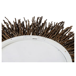 Tala Twig Mirror – 33-Inch Round Nature-Inspired Wall Mirror with Coco Twig Frame and Gold Accent