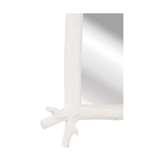 Grotto Mirror - Vertical Faux Bois White Finish, Sophisticated Wall Mirror by Kristi Nelson