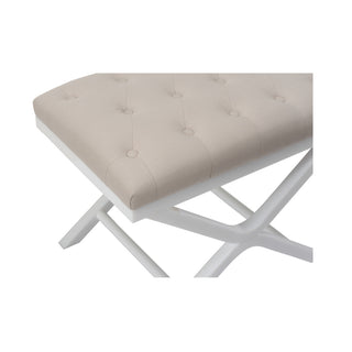 Soho Tufted Acrylic Bench - Modern White or Clear Design with Muslin Seat