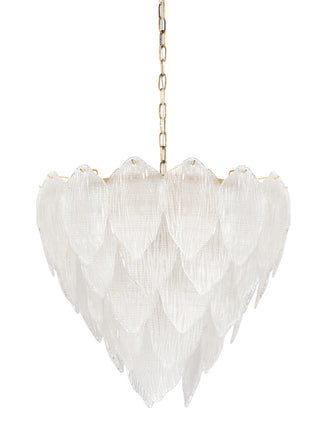 Soho Chandelier – Antique Brass with Frosted Glass Accents