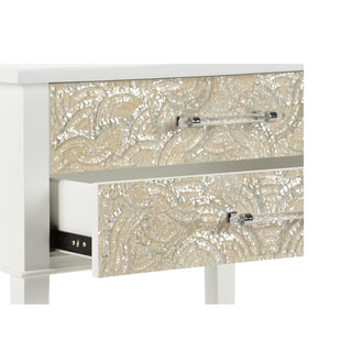 Pembroke Side Table - White with Mother of Pearl Details