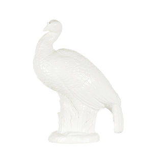 Elegant White Ceramic Turkey Decorative Accent