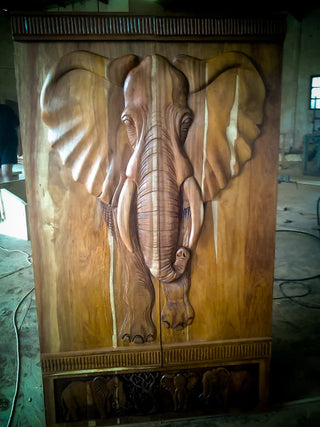 Handcarved Elephant Door