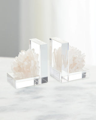 Two Quartz Crystal bookends (set)