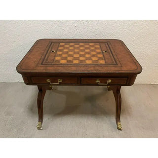 Maitland Smith Burl Walnut Regency Game Table