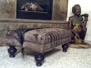 Wildebeest with Double Nailhead Ottoman