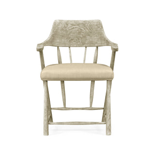 Grey Oak Armchair with Upholstery - Casual Dining Accent