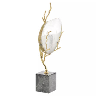 John Richard White Agate Held in Brass Branch