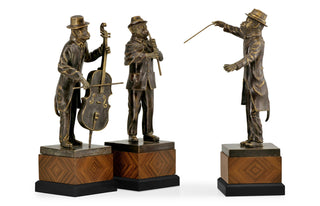 Antique Dark Bronze Monkey Orchestra Set