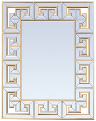 Greek Key Mirror - Small Multi Mirror with Gold Molding, Hand-Carved Profile