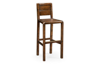 Planked Walnut Distressed Bar Stool