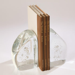 Chunk bookends-clear w/bubbles