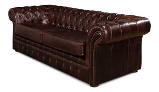 Piccadilly 3 Seat Sofa, Club Leather