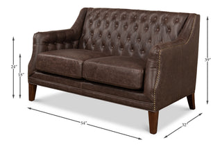 Brooks Leather Tufted 2 Seat Sofa [28927]