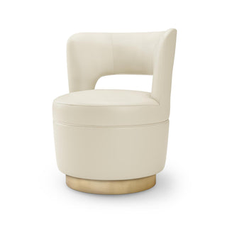 STELLA SWIVEL CHAIR-MILK LEATHER