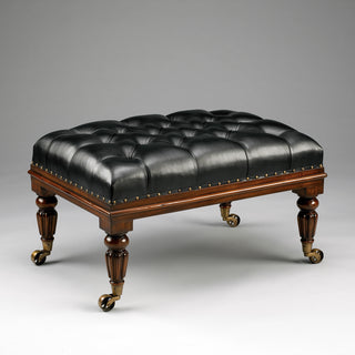 Leather Ottoman by Jansen