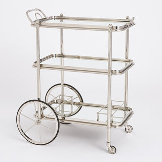 ENGLISH BAR CART AND TEA TROLLEY-NICKEL