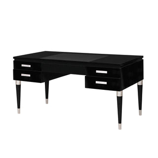 DESK ALISTAIR LEATHER TOP blk