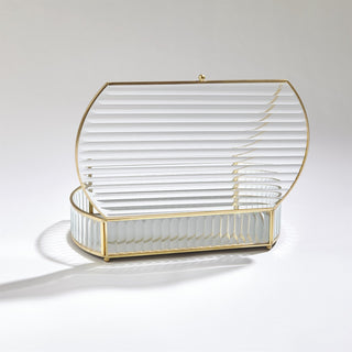 REEDED GLASS OVAL BOX