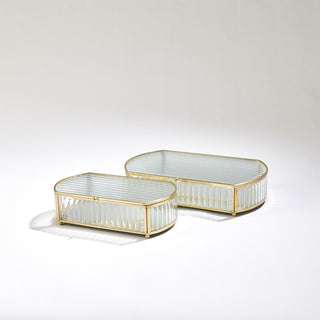 REEDED GLASS OVAL BOX