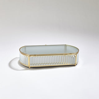 REEDED GLASS OVAL BOX