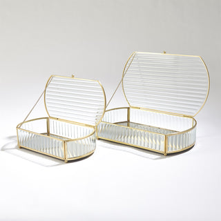 REEDED GLASS OVAL BOX