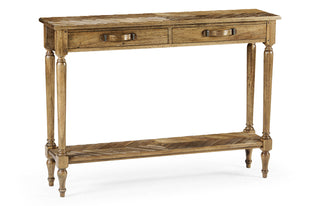 Medium Driftwood Parquet Console Table 491077-DTM