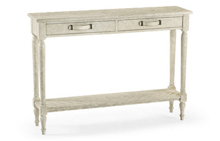 Whitewash Driftwood Parquet Console Table 491077-DTW