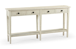 Whitewash Driftwood Four Drawer Console