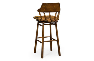 Country Style Leather Bar Stools 493095-BS-WAL-L002