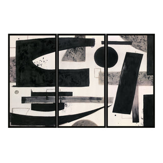 FRAMED PRINTED CANVAS-MODERNIST-SMOKED- 48"X96"