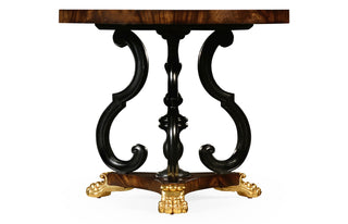 Jonathan Charles Mahogany Centre Table with Gilded Lions Paw Feet